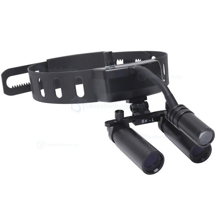YUYO DY-005 Lupas binoculares dentales 8X con l&aacute;mpara LED inal&aacute;mbrica de 3W